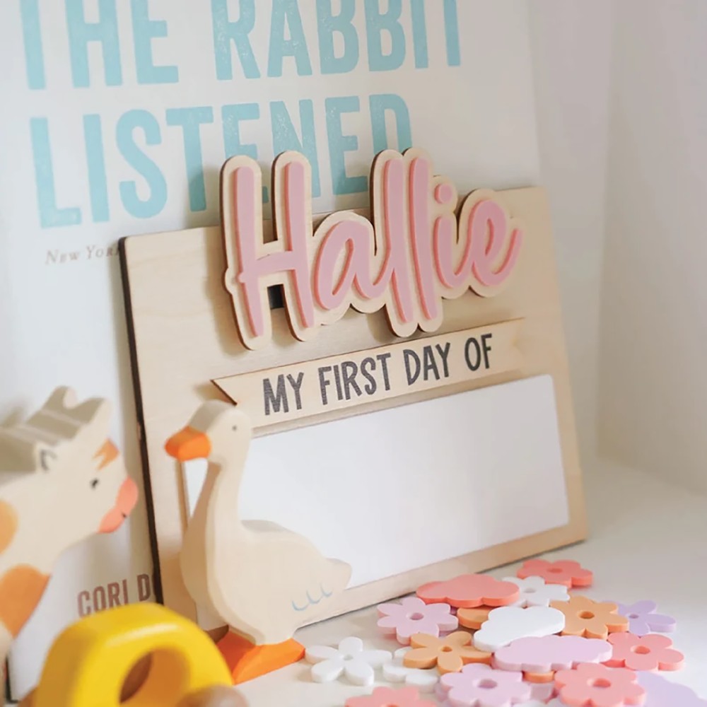 Home Office Design - Placa de Nome de Madeira Personalizada