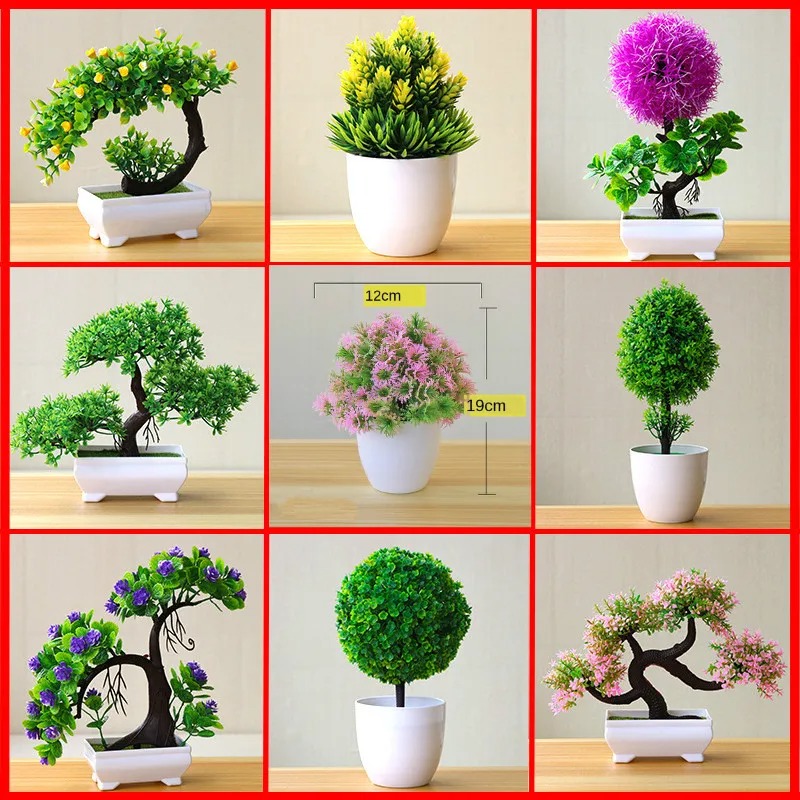 Home Office Word - Planta Artificial Pequena em Vaso, Bonsai