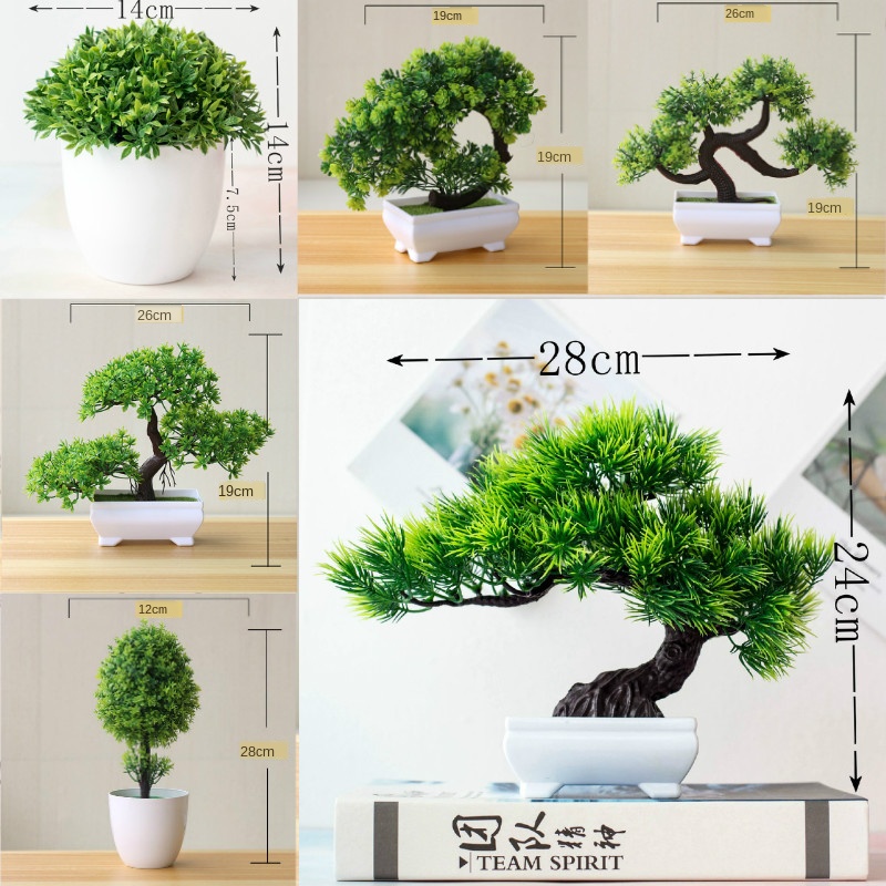 Home Office Word - Novas plantas artificiais verdes bonsai pequena